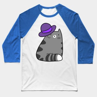 Purple Hat Cat Baseball T-Shirt